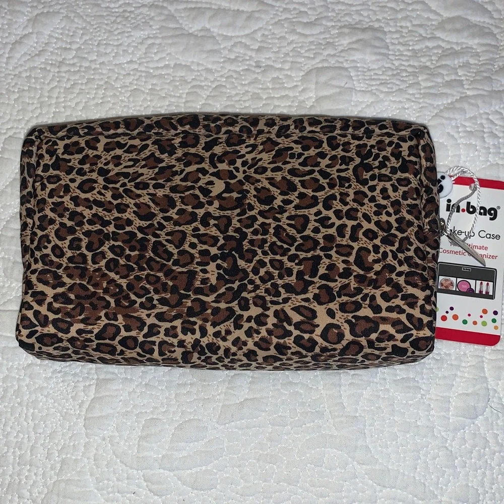 In•Bag Make-Up Case, Animal Print & Clear Front, 4 Compartments, Zip Top, NWT - Picture 4 of 9